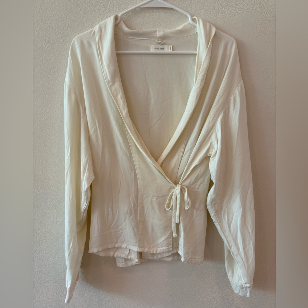 Nico Nico Cream Rayon Wrap Blouse / M